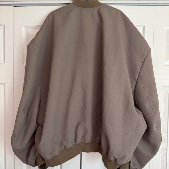 The Frankie Shop Lumi Bomber Jacket in Dark Olive - Picture 3 of 4